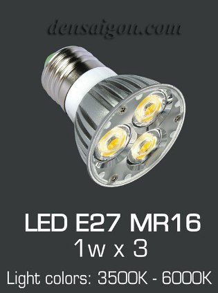 Bóng E27 LED MR16 1w x 3