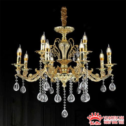Đèn chùm nến thiết kế tỉ mỉ 12 tay đèn cho phòng khách