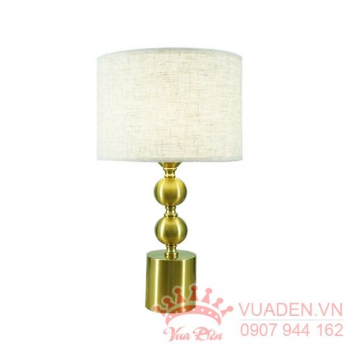 Đèn để bàn thiết kế thân vàng chao vải trắng rất đẹp
