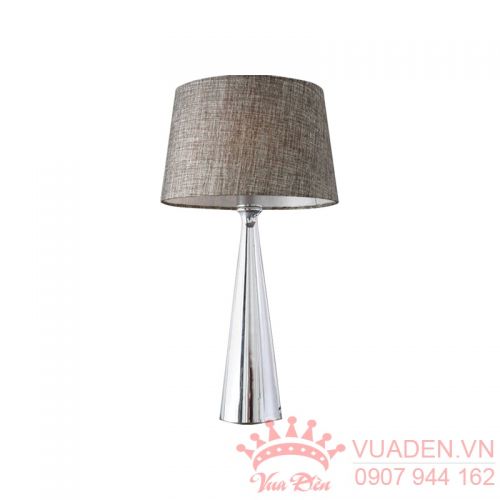 Đèn ngủ để bàn thiết kế thân inox chao dù màu đen đơn giản