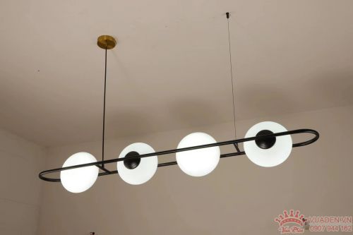 Đèn thả ngang thiết kế 4 đèn led 3 màu đơn giản