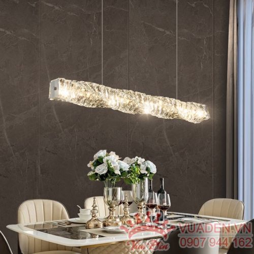 Đèn thả thiết kế pha lê khối dài led 3 màu