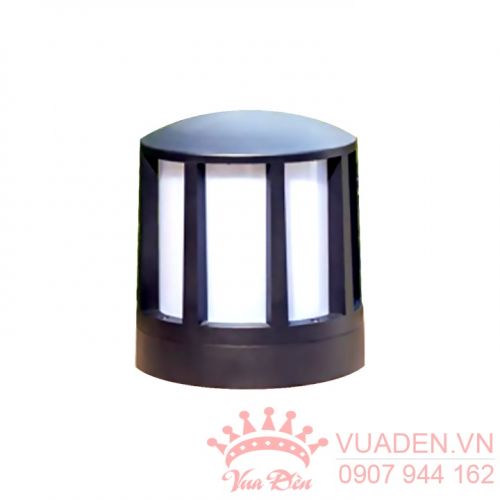 Đèn trụ cổng hình tròn màu đen sơn tĩnh điện