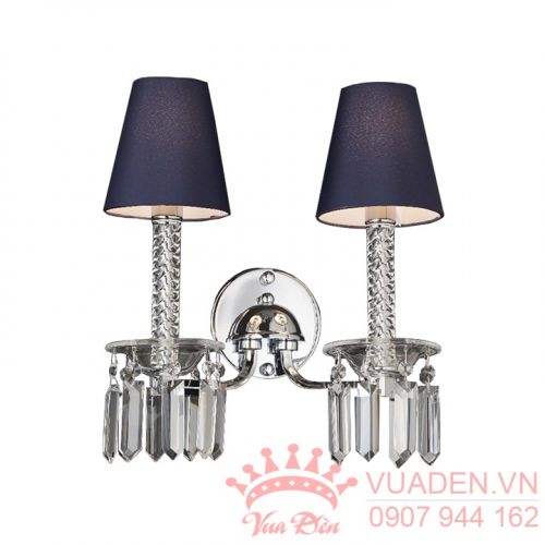 Đèn vách cổ điên đôi chao đèn màu tím gắn phòng ngủ đẹp