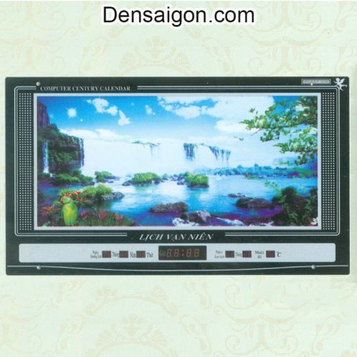 Tranh Đồng Hồ Phong Cảnh Thác Nước - Densaigon.com
